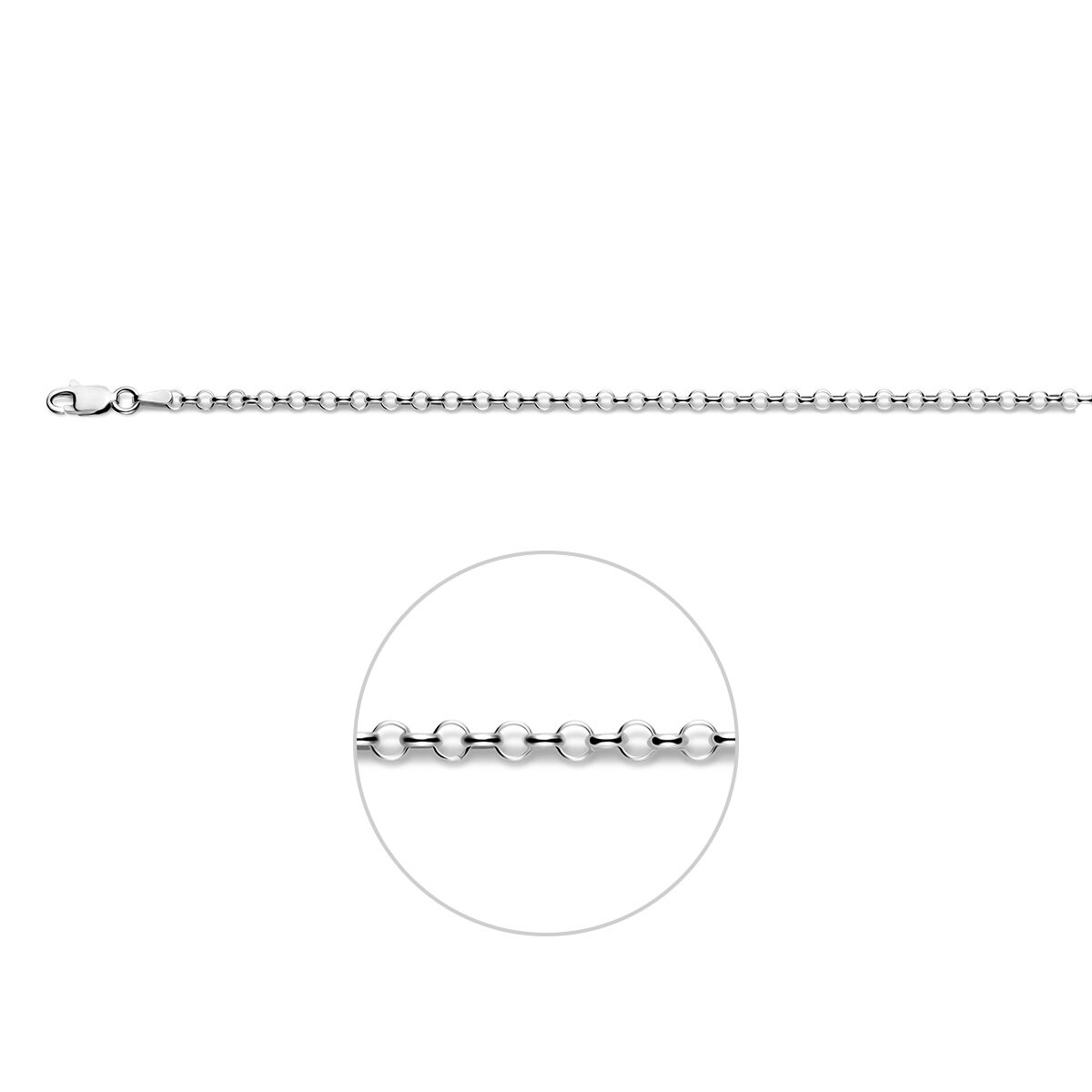 Jassreon collier 3 mm voor bedels. lengte 38 cm