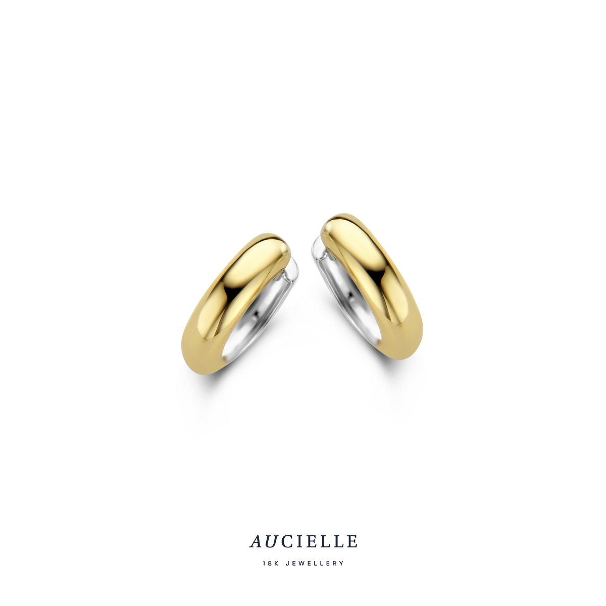 Aucielle creolen bicolor geel goud 18k 