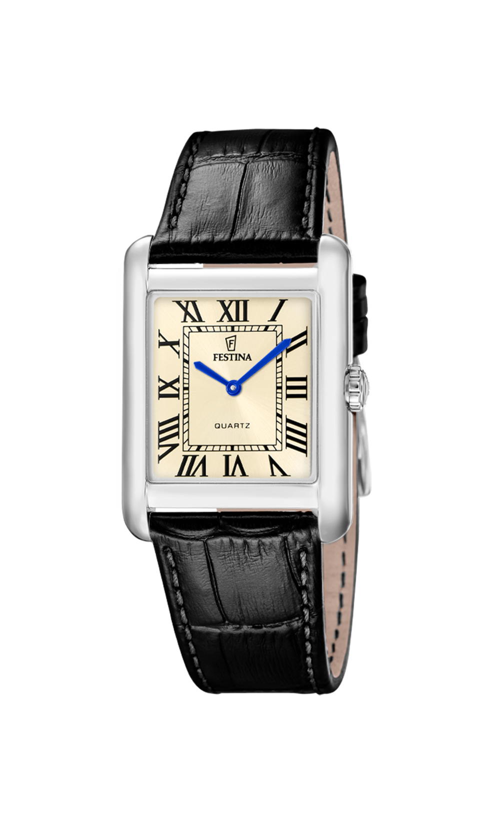 Festina herenhorloge F20771/2 met een roestvrijstalen kast en een mineraalglas met een leren band/armband.