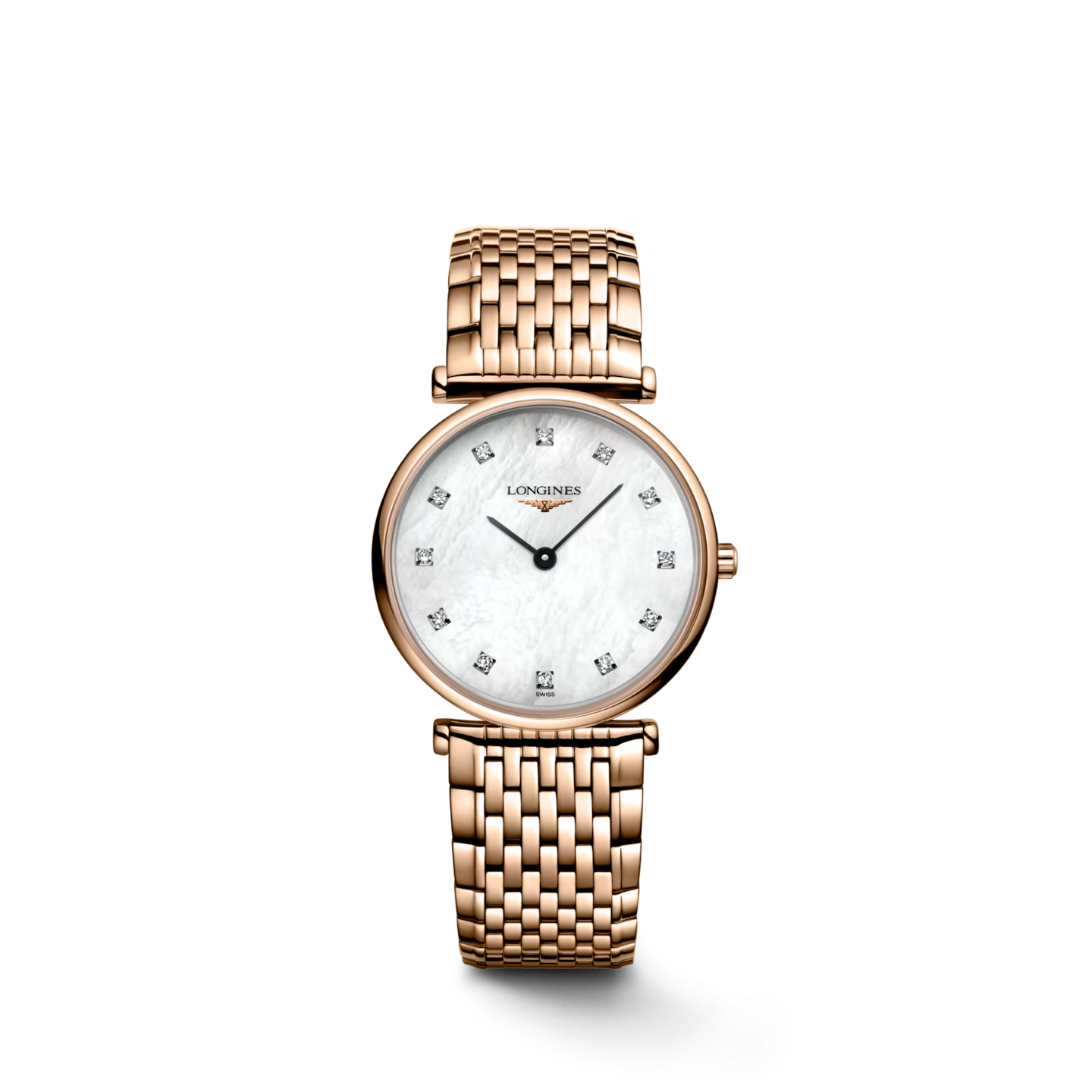Longines Damespolshorloge model La Grande Classique ,met rose gouden kast en rose band.