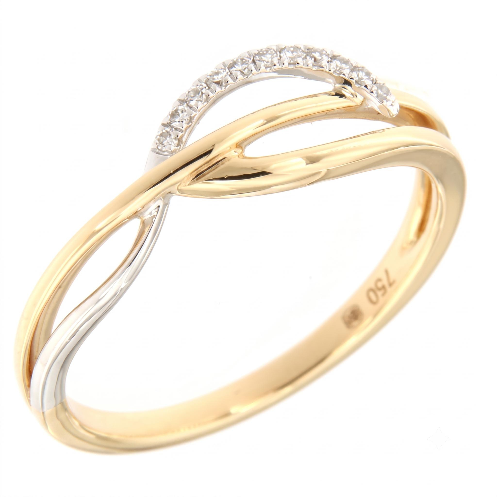 Geel gouden ring met 0.04ct briljant
