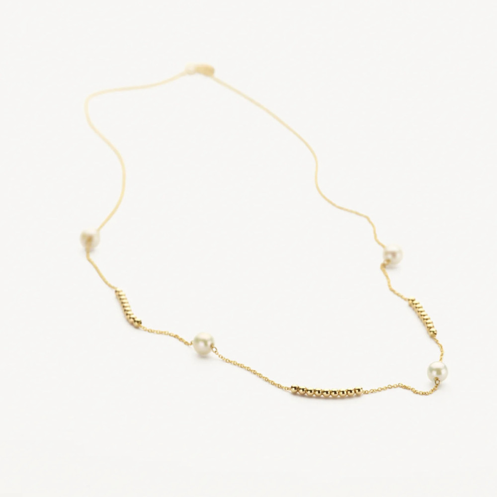 BLUSH GEELGOUDEN COLLIER MET PARELS