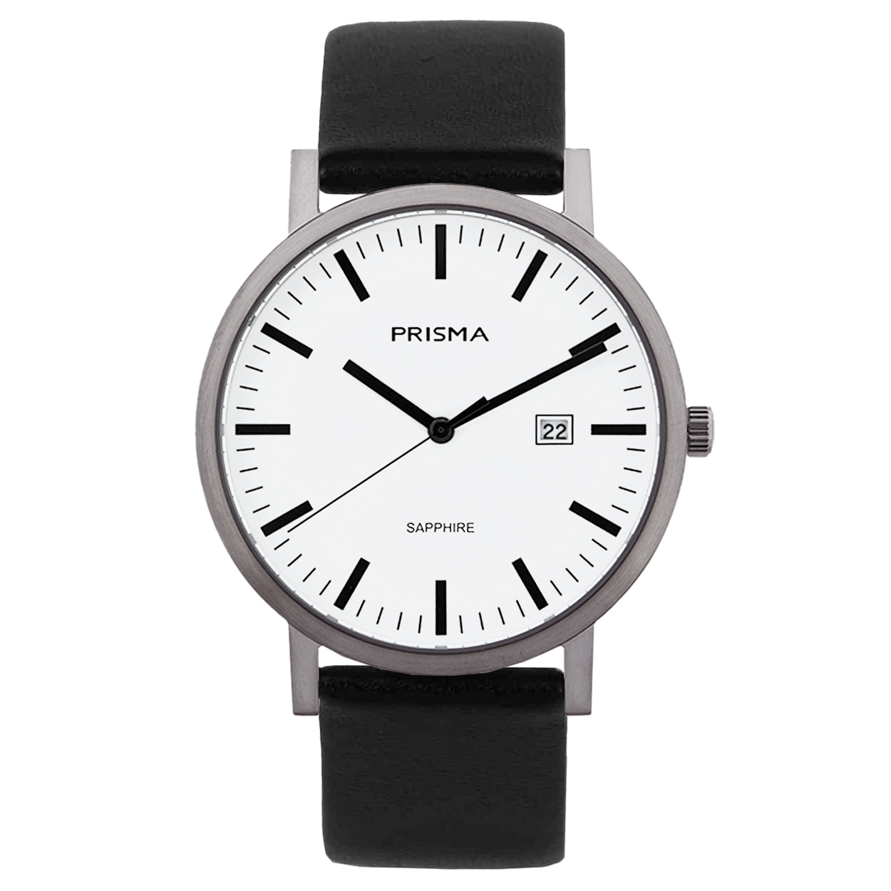 Prisma heren P3011 horloge titanium saffierglas 5 ATM met datum

Algemeen
Geslacht: heren
Model: P.3011

Voordelen
band echt leer zwart
wijzerplaat wit met zwarte streepjes
kast geschikt voor mensen met een allergie
draagcomfort door lichtgewicht
glas is zeer krasvast
slimeline model (minder dan 8 mm dik)
designed in the Netherlands
maat kast 39mm (breedte) 7,61mm (dikte)

