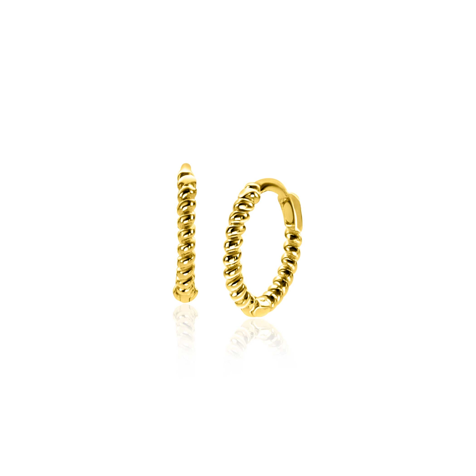 ZINZI GOLD klapcreolen gedraaide buis 10mmx1.3mm