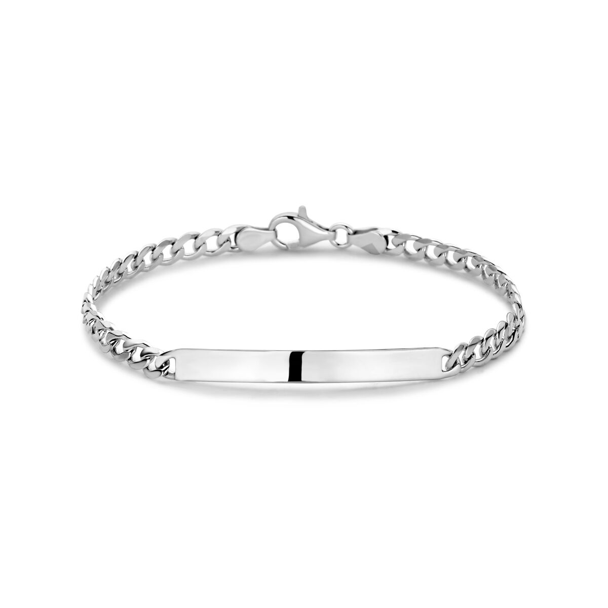 armband zilver met naamplaat 
