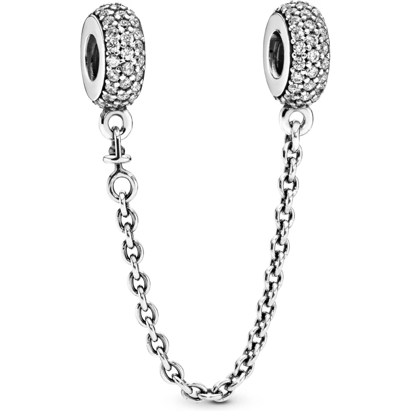 Je hebt de bedels verzameld die je herinneringen levend houden en je mijlpalen vieren. Houd ze veilig aan je Pandora Moments-armband met deze sterlingzilver veiligheidsketting. Hij is geaccentueerd met zirkonia voor een glanzende finish, mooi gedecoreerd en voorzien van draaiende uiteinden om te voorkomen dat de ketting in de knoop raakt.