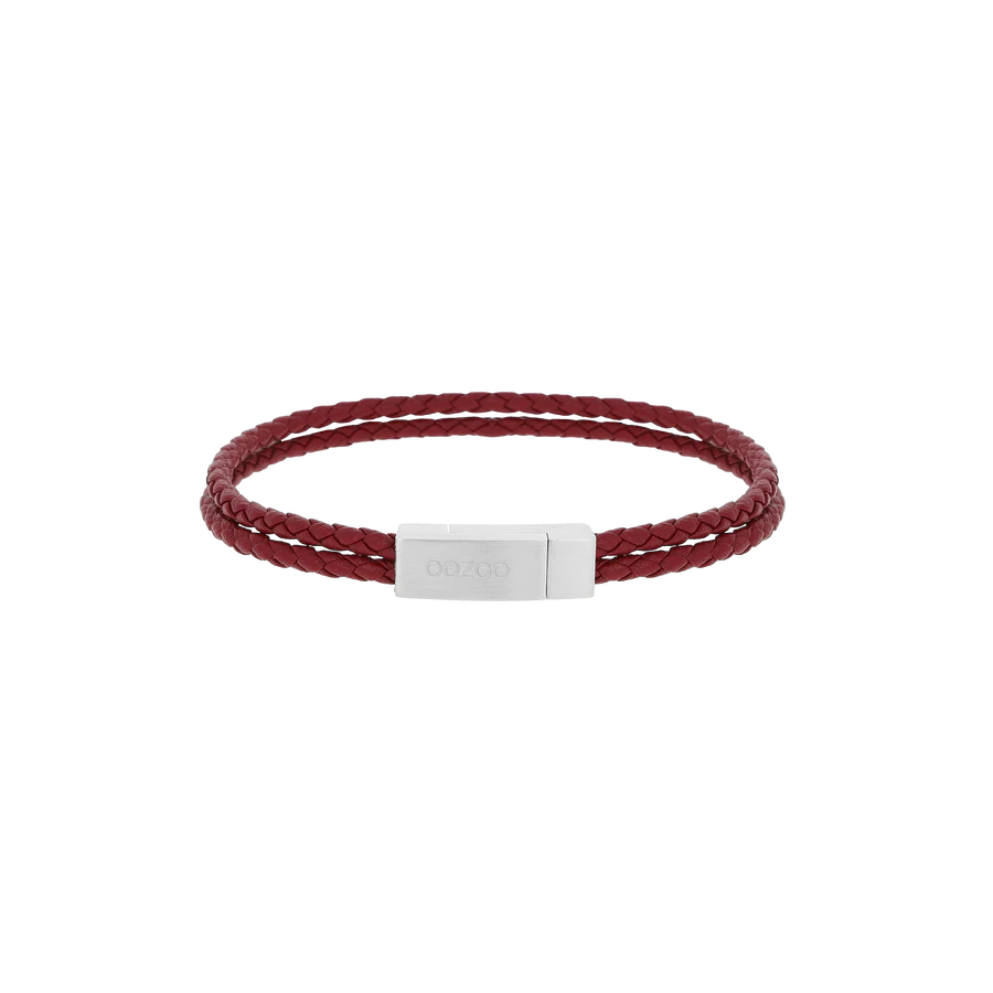 roodleren armband 21 cm