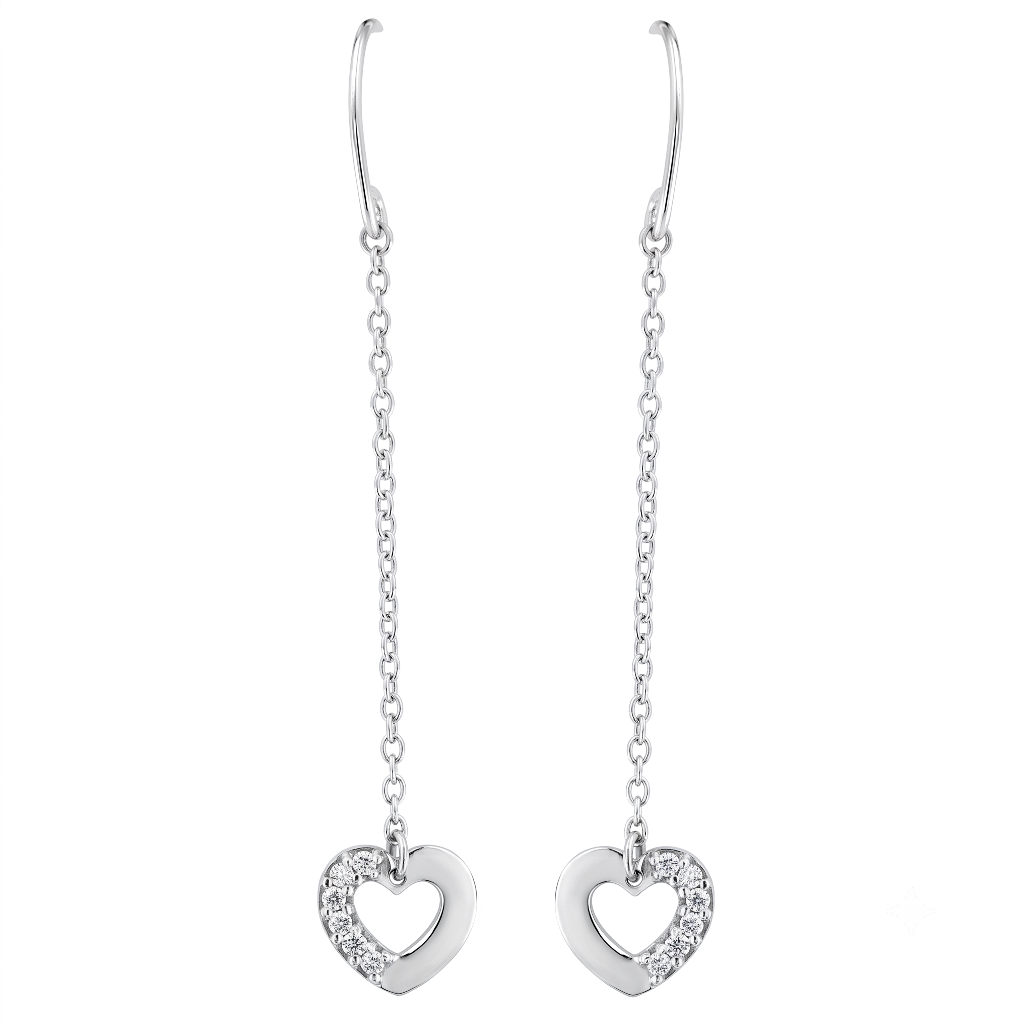 oorbellen in wit goud met briljant 0.10ct