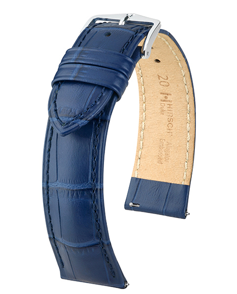 HIRSCH DUKE L BLUE CALF 18/16MM 01028080-2-18.
De specificaties zijn als volgt:
Bandbreedte: 18