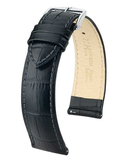 De Hirsch band Duke XL, modelnummer 01028250-2-18, is een hoogwaardige horlogeband van echt leer in de kleur zwart. Met een breedte van 18 mm biedt deze band zowel stijl als comfort. Perfect te dragen met een klassiek of modern horloge, zorgt hij voor een verfijnde uitstraling bij elke gelegenheid.