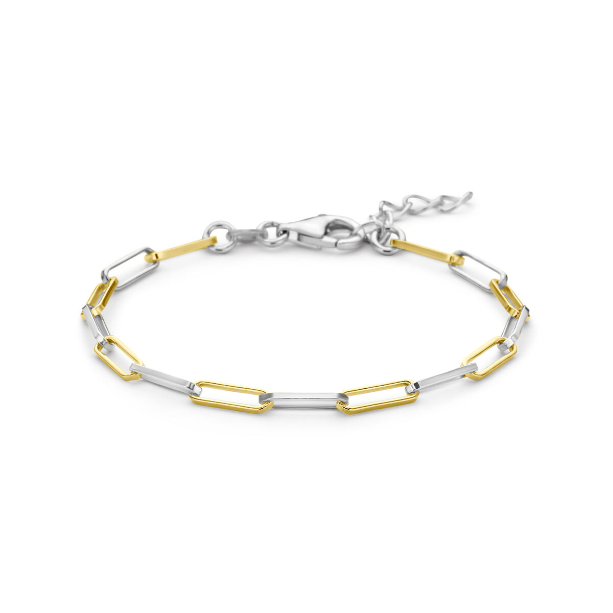 22.00504 zilver amband met 3 micron goldplated schakels