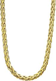 De ketting is in staal verguld