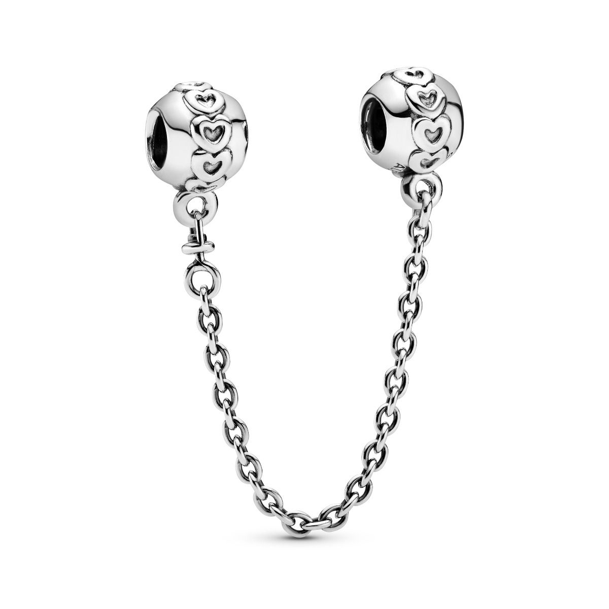 De Pandora 791088-05 - Band van Harten - Veiligheidsketting is gemaakt van echt zilver. Beide bedels zijn versierd met een rij van harten.

Afmetingen: 

Diepte: 8,8 mm
Hoogte: 8,7 mm
Breedte: 7 mm