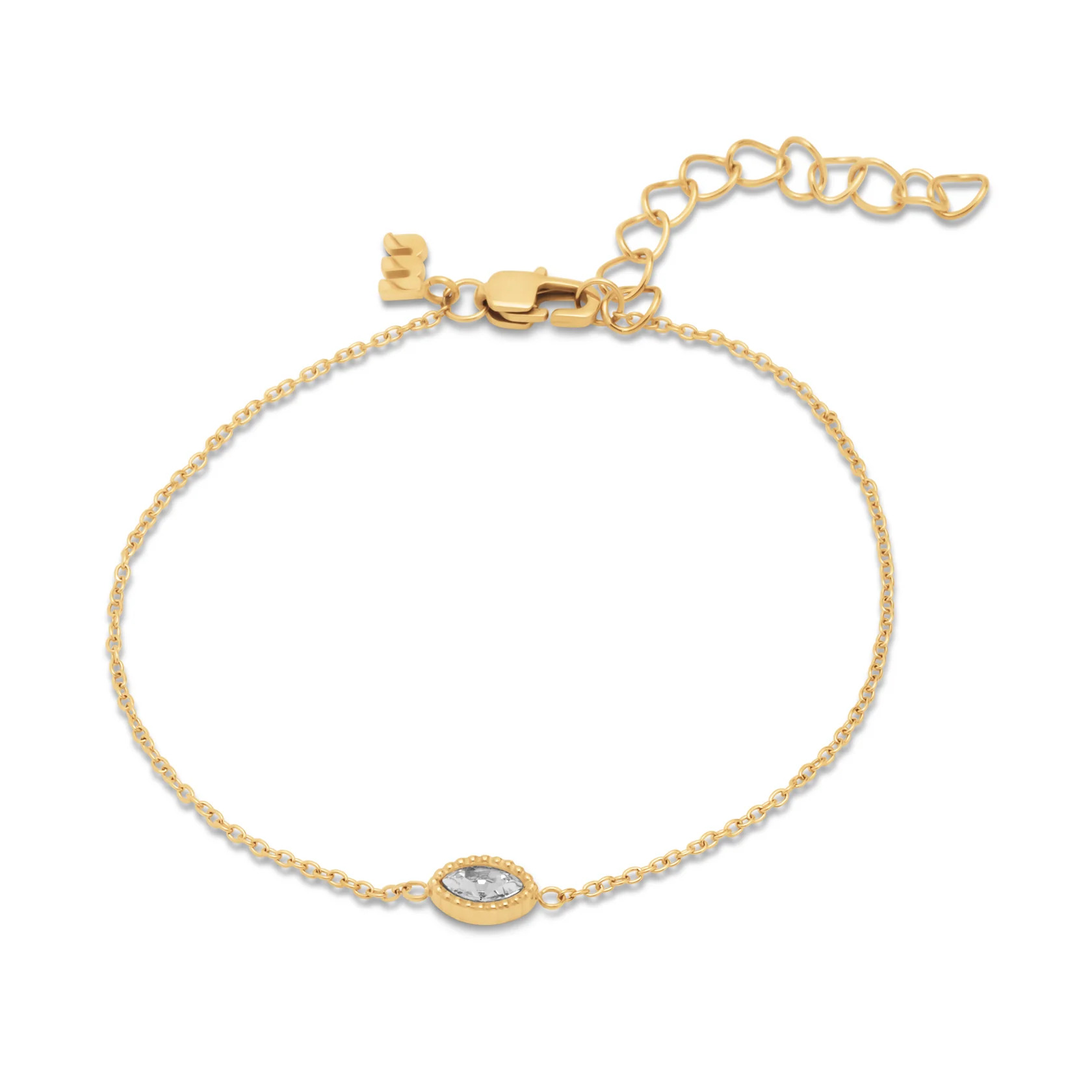 De Melano Friends Nava armband zorgt voor een sprankelende pop of colour. Deze zirkonia in marquise vorm wordt omlijst door onze iconische bolletjesrand. Stylingtip: combineer met de bijpassende Friends Navee ketting en Twisted Navette steentje. De Nava armband is 1 mm dik en is verkrijgbaar in een zilver-, rose goud- of goudkleurige plating.