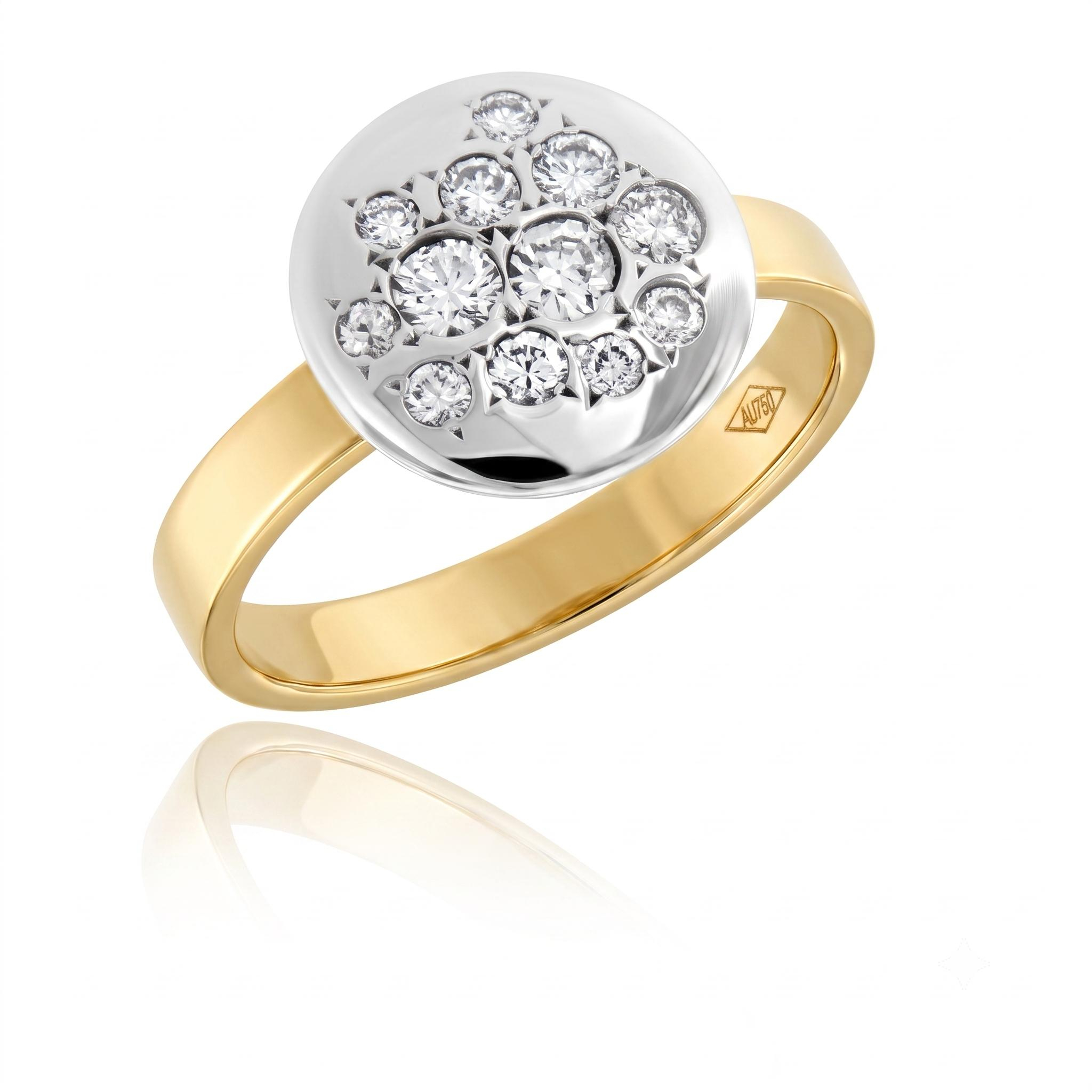 eigen creatie in 18kt goud (wit en geel goud) met 0.54ct briljant