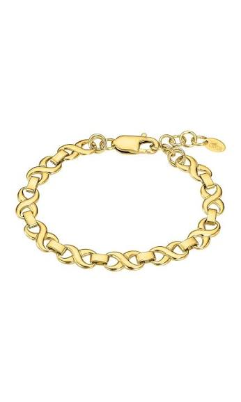 De armband is in staal verguld.