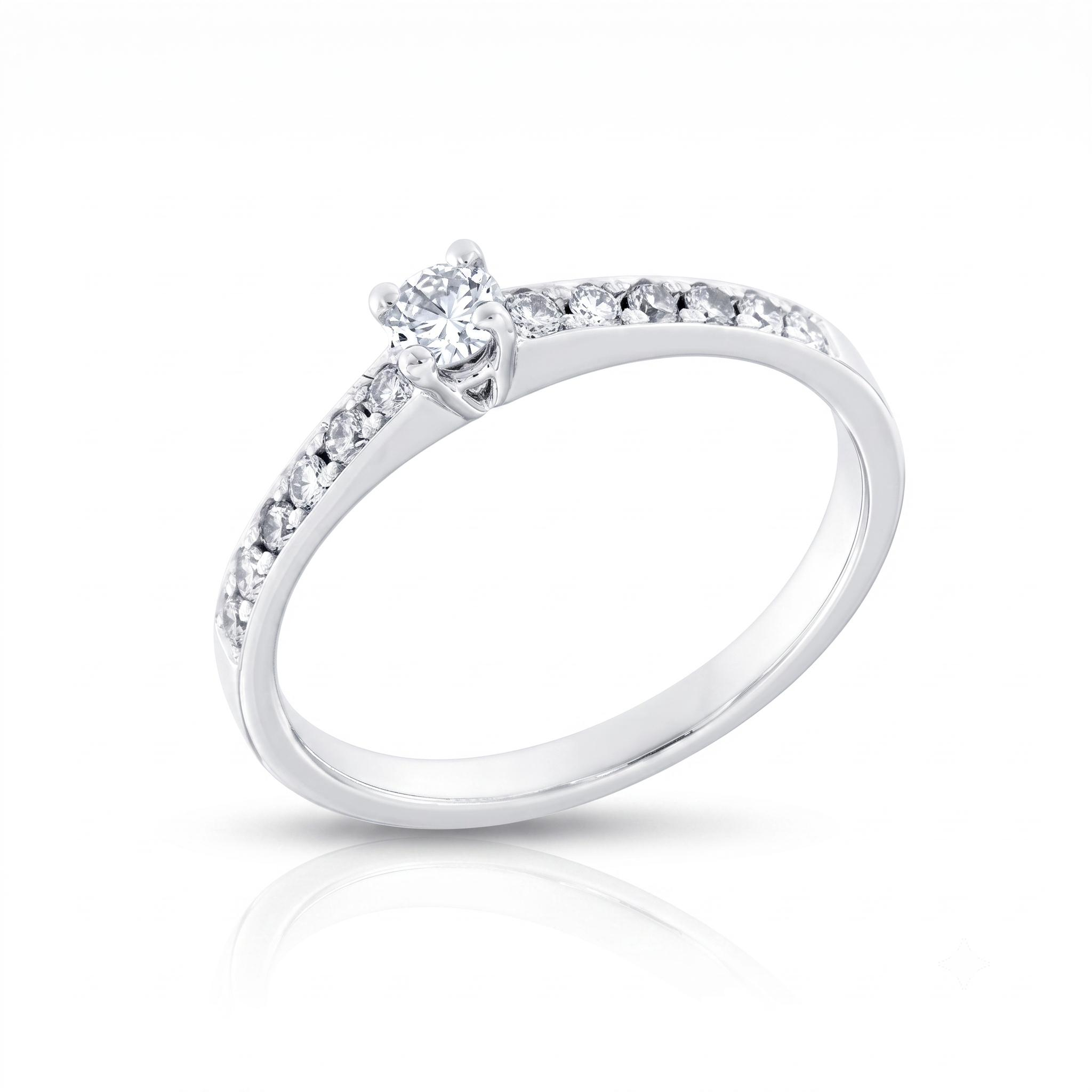 18kt witgouden ring met briljant 0.29ct