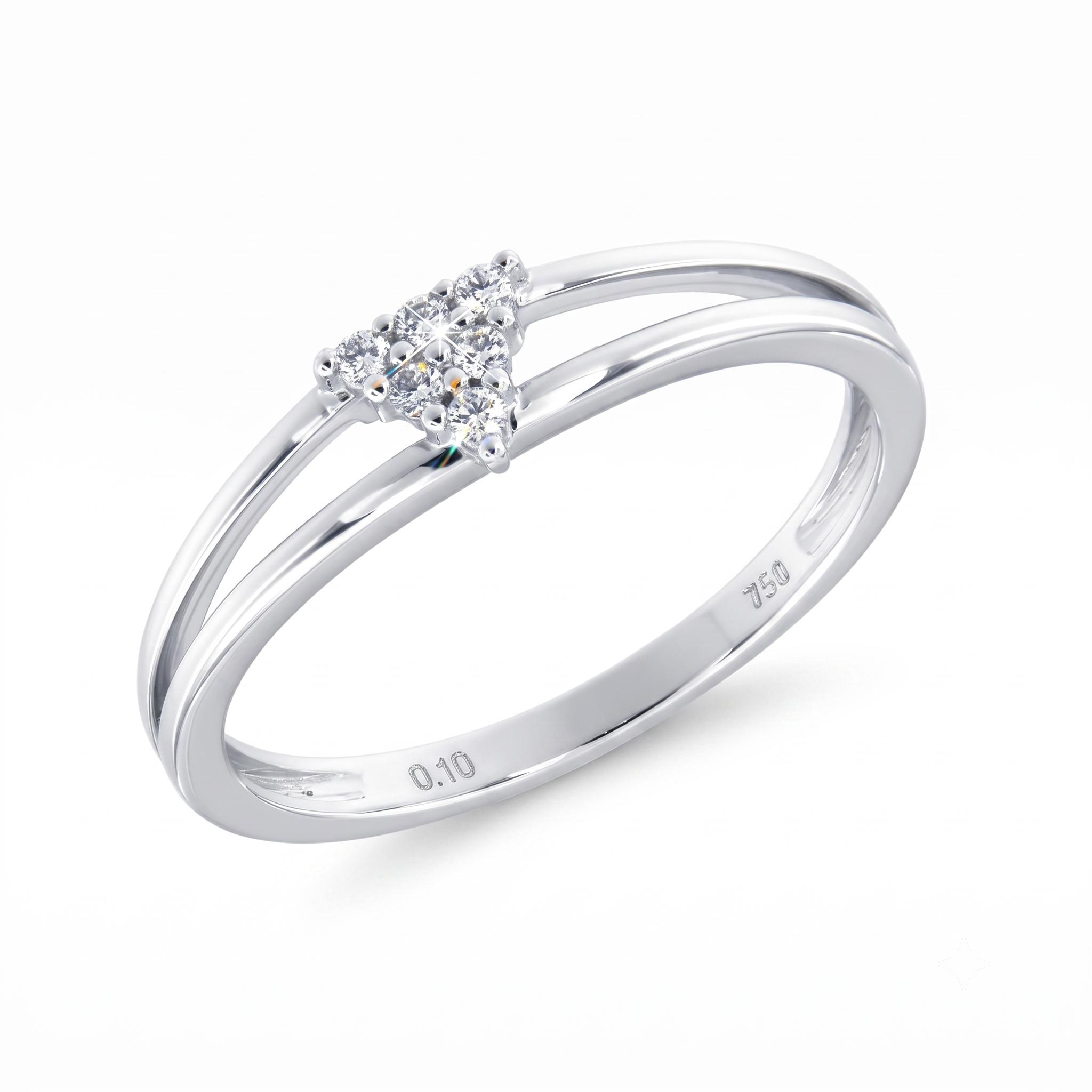 ring in 18kt wit goud met briljant 0.06ct