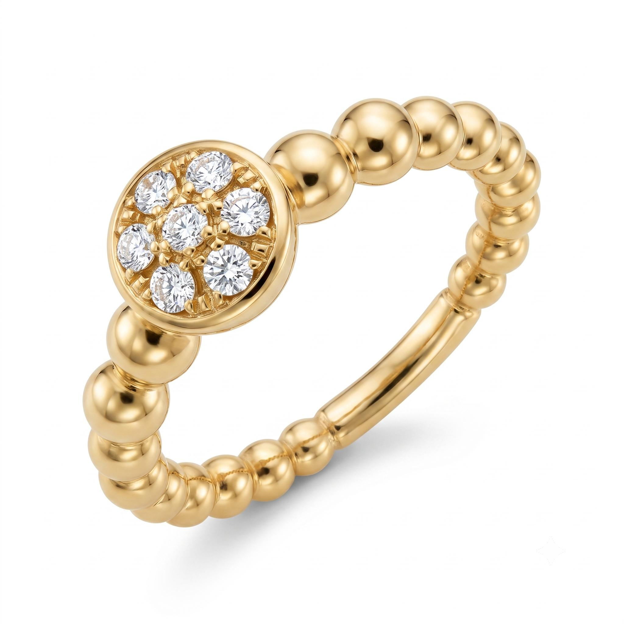 frivole ring in goud  18kt met 7 diamanten (briljant) van 0.03ct
