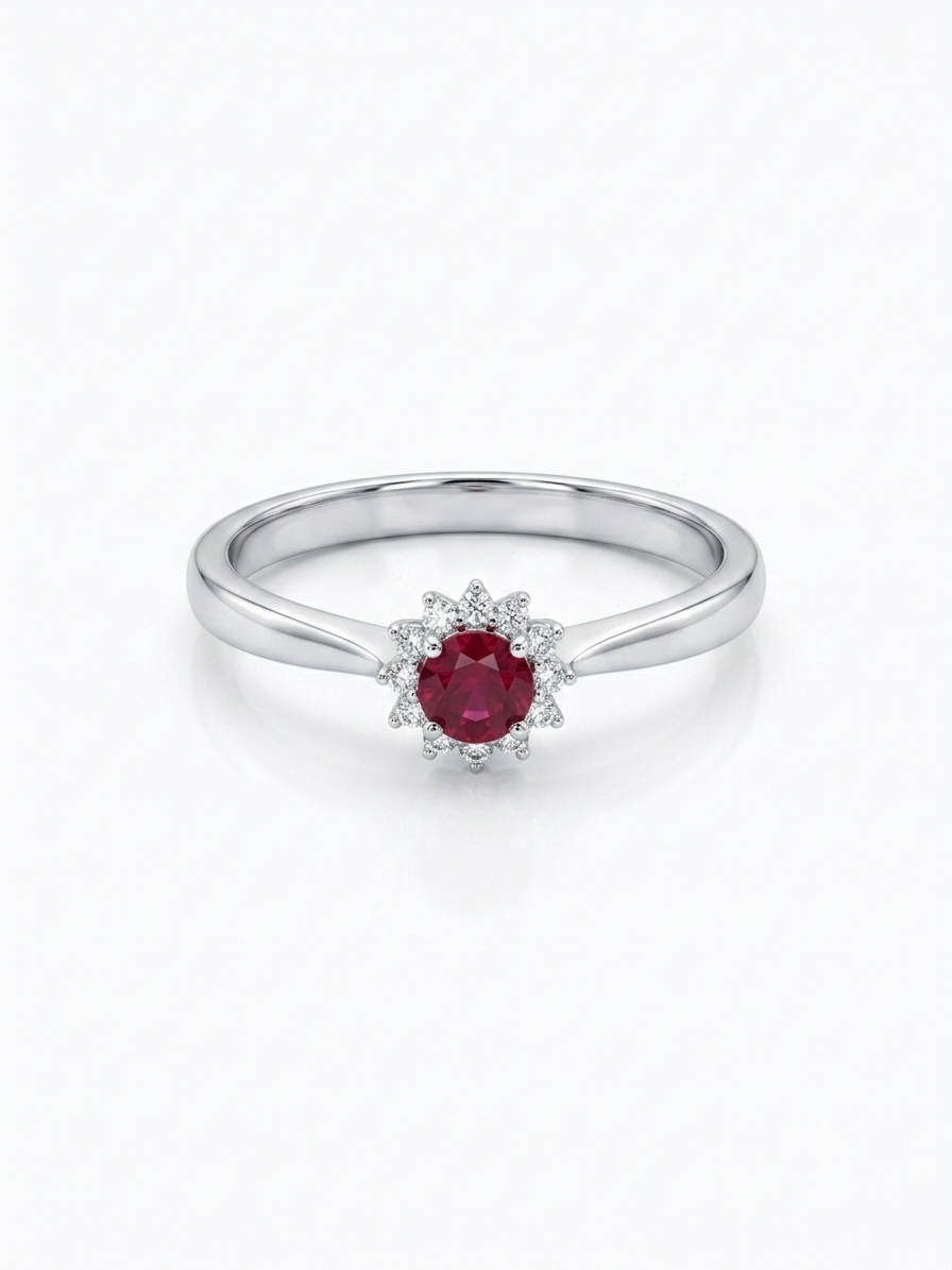 Exclusieve 14k Witgouden Verlovingsring met Robijn & Diamant

Ben je op zoek naar de mooiste verlovingsringen in Amsterdam? Bij Juwelier Rijk Amsterdam vind je unieke, handgemaakte stukken die symbool staan voor de liefde. Deze adembenemende verlovingsring is vervaardigt uit massief 14 karaat witgoud en schittert met een dieprode, echte robijn in het centrum. De robijn wordt omringd door een verfijnde 'bloemvormige' halo van fonkelende diamanten, wat zorgt voor een vintage &eacute;n tijdloze uitstraling.

Dankzij het massieve goud en de stevige zetting is deze ring perfect ontworpen voor dagelijks gebruik.

Waarom kiezen voor deze ring bij Juwelier Rijk Amsterdam?

Echte materialen: Massief 14k witgoud, natuurlijke robijn en loepzuivere diamanten.

Perfecte pasvorm: Wij begrijpen hoe spannend een aanzoek is. Daarom wordt deze ring in ons eigen atelier in Amsterdam kosteloos op maat gemaakt.

Lokale expertise: Kom gerust langs in onze winkel om onze collectie verlovingsringen in Amsterdam in het echt te bewonderen en deskundig advies te krijgen.

Maak je aanzoek onvergetelijk met deze witgouden robijnring. Bestel online of bezoek Juwelier Rijk Amsterdam!
