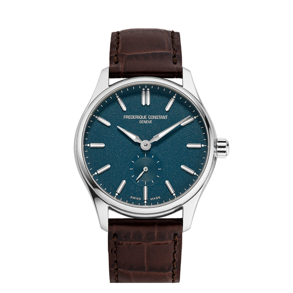 De Frederique Constant FC-530G3B6 is een stijlvol Zwitsers automatisch herenhorloge met een 39 mm roestvrijstalen kast, blauwe wijzerplaat en elegante kleine secondewijzer op 6 uur. De tijdloze uitstraling, hoogwaardige afwerking en het automatische uurwerk maken dit model een perfecte keuze voor liefhebbers van klassieke luxe en dagelijks draagcomfort.