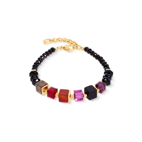 Coeur de Lion armband red-purple-black-gold