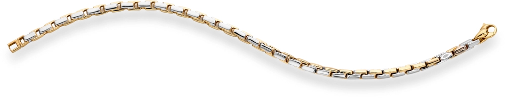 Monzario Anker Langgerekt armband bicolor 3.5 mm 14 karaat | 1184-A