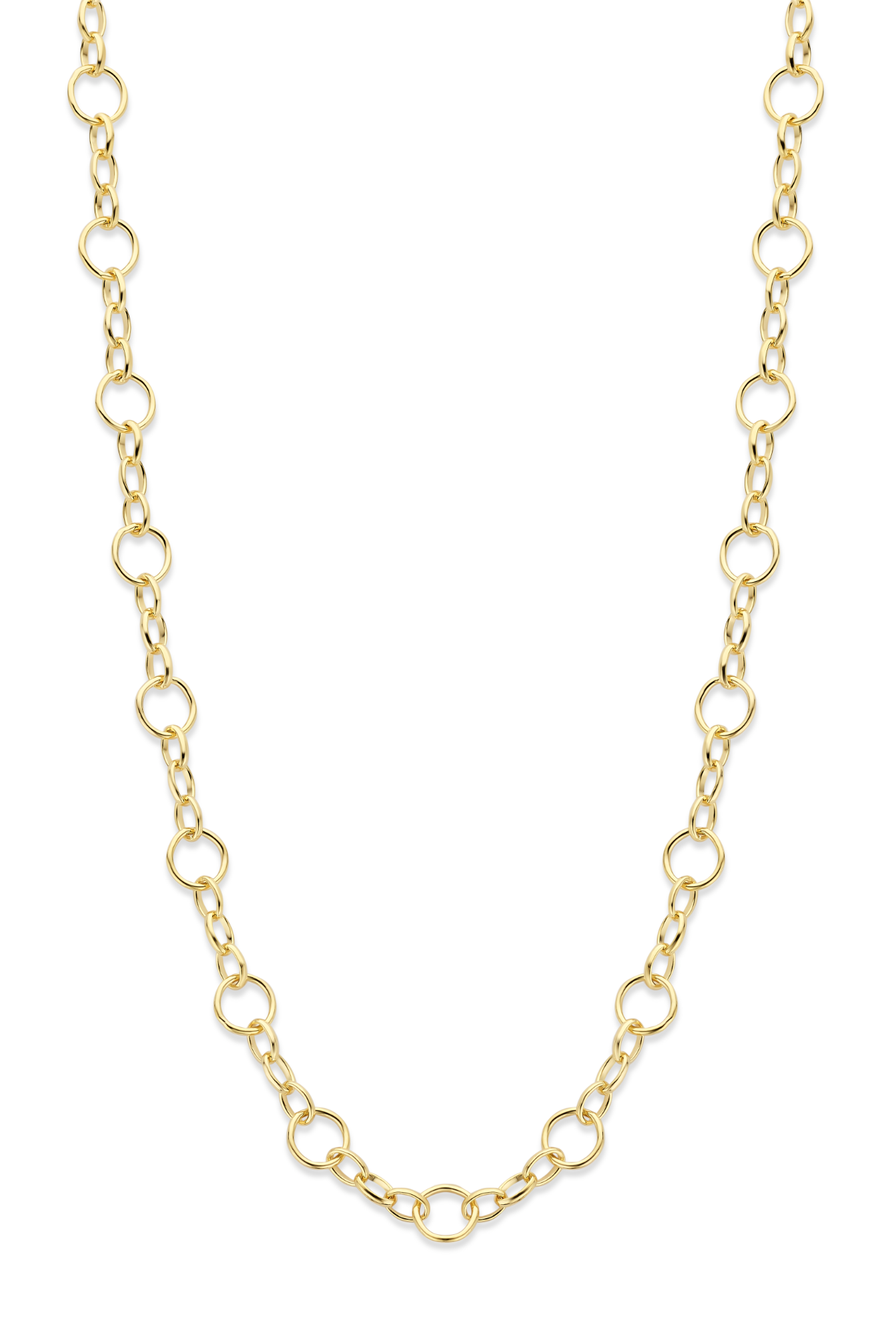 Luxe 14 karaat Mori Gold Filt&eacute;&reg; sieraad - Model Ronde schakels met tussenogen, schakels van 7,3mm & 3,7 breed - Duurzaam, stijlvol en comfortabel Ontdek de perfecte balans tussen luxe en dagelijks draagcomfort met Mori Gold Filt&eacute;&reg;. Elk sieraad is vervaardigd met een buitenlaag van &eacute;cht 14 karaat goud, naadloos verbonden met een speciaal ontwikkelde Auracore&reg; kern - een hoogwaardige legering die zorgt voor stevigheid en langdurige glans. Dankzij de massieve kern voelt het sieraad als massief goud en is het nagenoeg ongevoelig voor deuken - ideaal voor intensief dagelijks gebruik. - Duurzaam & slijtvast - Luxe en tijdloze afwerking - Voelt als massief, zonder het gewicht of de prijs - Ontwikkeld voor langdurig draagplezier Mori Gold Filt&eacute;&reg; - vakmanschap uit Nederland, ontworpen voor elke dag.