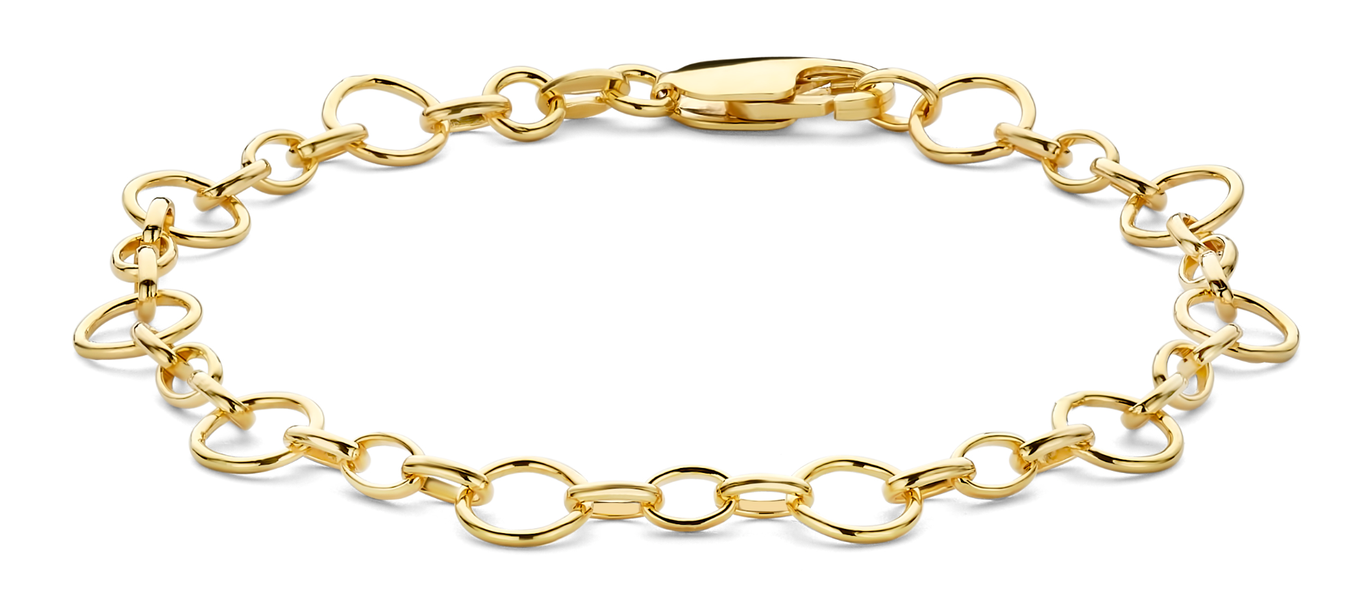 Luxe 14 karaat Mori Gold Filt&eacute;&reg; sieraad - Model Ronde schakels met tussenogen, schakels van 7,3mm & 3,7 breed - Duurzaam, stijlvol en comfortabel Ontdek de perfecte balans tussen luxe en dagelijks draagcomfort met Mori Gold Filt&eacute;&reg;. Elk sieraad is vervaardigd met een buitenlaag van &eacute;cht 14 karaat goud, naadloos verbonden met een speciaal ontwikkelde Auracore&reg; kern - een hoogwaardige legering die zorgt voor stevigheid en langdurige glans. Dankzij de massieve kern voelt het sieraad als massief goud en is het nagenoeg ongevoelig voor deuken - ideaal voor intensief dagelijks gebruik. - Duurzaam & slijtvast - Luxe en tijdloze afwerking - Voelt als massief, zonder het gewicht of de prijs - Ontwikkeld voor langdurig draagplezier Mori Gold Filt&eacute;&reg; - vakmanschap uit Nederland, ontworpen voor elke dag.