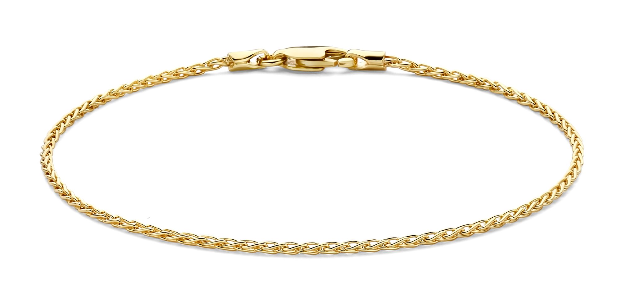 Luxe 14 karaat Mori Gold Filt&eacute;&reg; sieraad - Model Spiga, 1,5mm breed - Duurzaam, stijlvol en comfortabel Ontdek de perfecte balans tussen luxe en dagelijks draagcomfort met Mori Gold Filt&eacute;&reg;. Elk sieraad is vervaardigd met een buitenlaag van &eacute;cht 14 karaat goud, naadloos verbonden met een speciaal ontwikkelde Auracore&reg; kern - een hoogwaardige legering die zorgt voor stevigheid en langdurige glans. Dankzij de massieve kern voelt het sieraad als massief goud en is het nagenoeg ongevoelig voor deuken - ideaal voor intensief dagelijks gebruik. - Duurzaam & slijtvast - Luxe en tijdloze afwerking - Voelt als massief, zonder het gewicht of de prijs - Ontwikkeld voor langdurig draagplezier Mori Gold Filt&eacute;&reg; - vakmanschap uit Nederland, ontworpen voor elke dag.