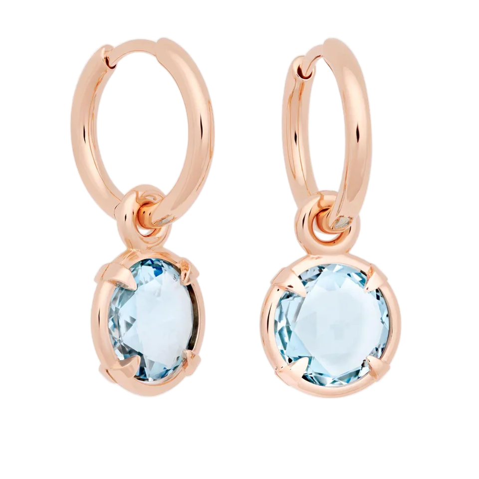 oorring aanhangers Bron model Mira Mira met hemelsblauwe topaas . Laten je ogen stralen.