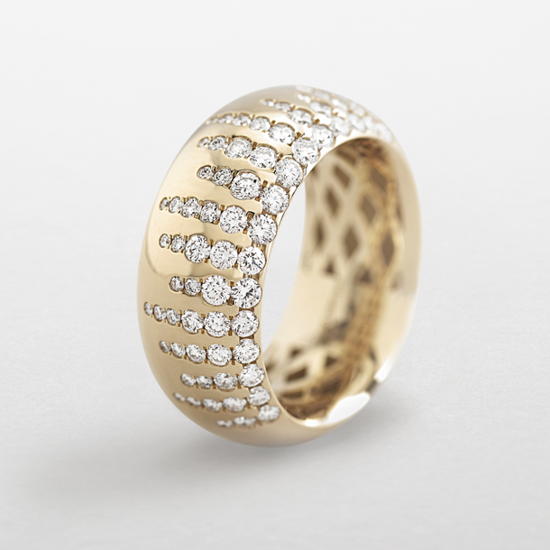 Rosegouden ring met diamanten band ring-coll.Bei
