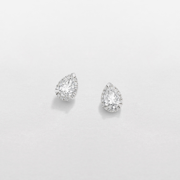Giorgio Visconti oorstekers in 18kt witgoud met briljant 1.7gr 0.53ct 