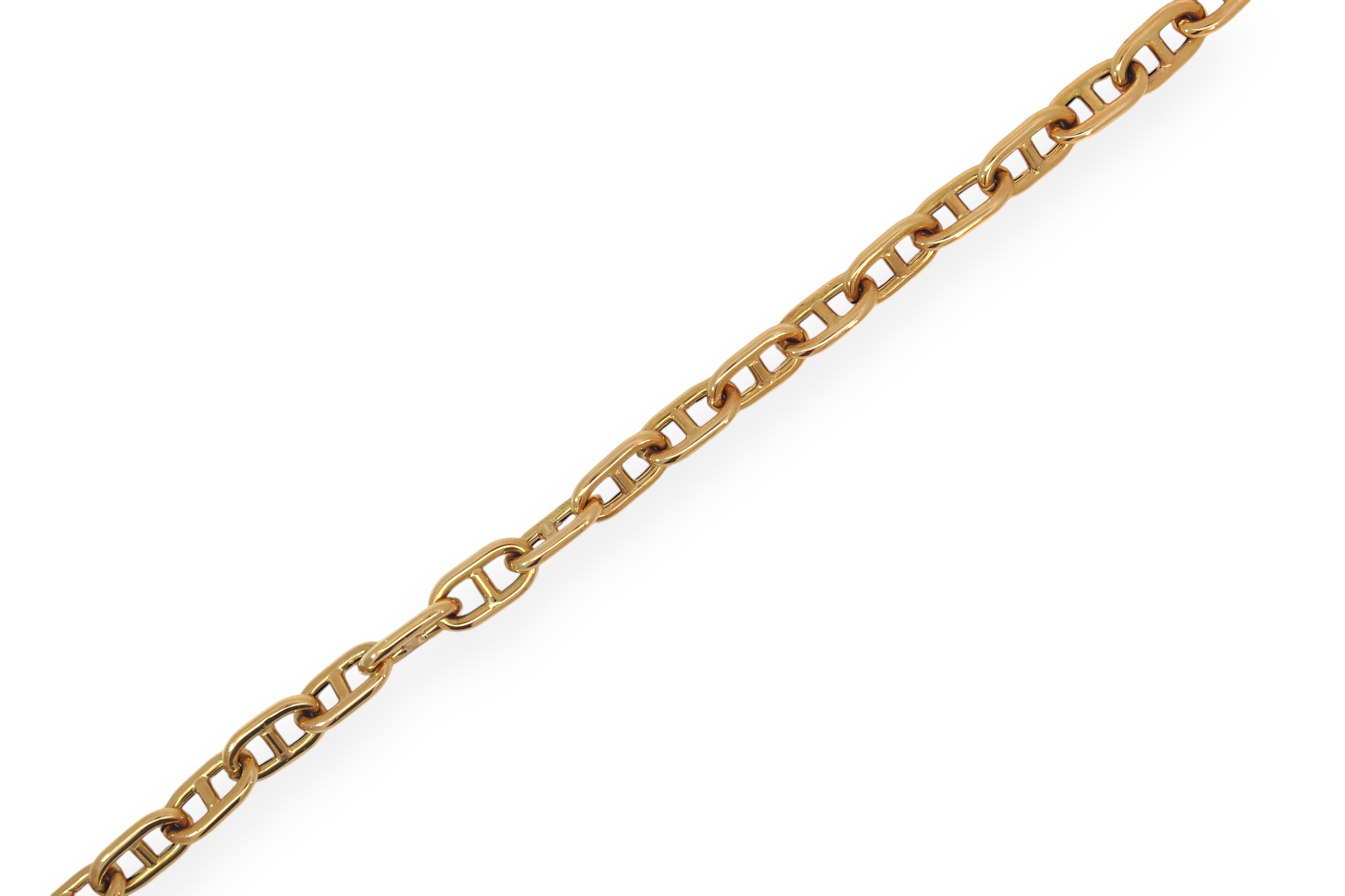 Een tijdloze geelgouden schakelarmband met een elegante uitstraling. Perfect om elke dag te dragen.