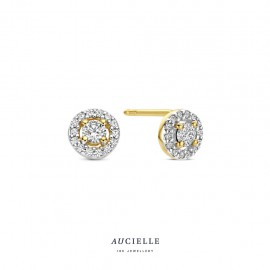 Oorringen in geel goud 18 k met zirconia