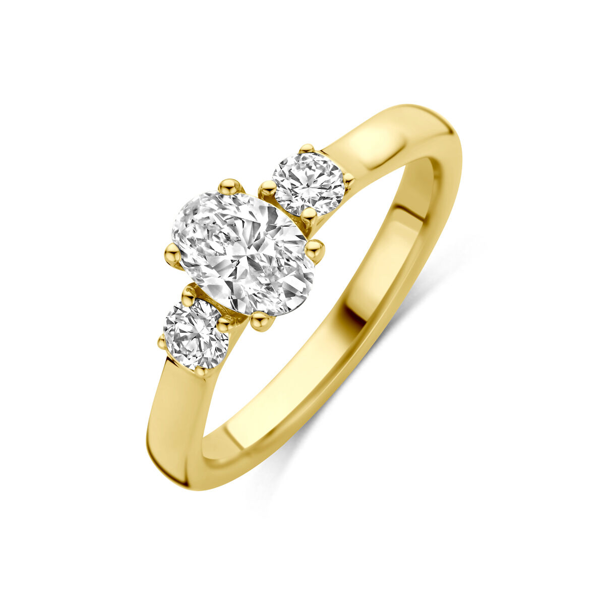 Romantische ring met 0.99ct aan Labgrown Diamant, F/VSI