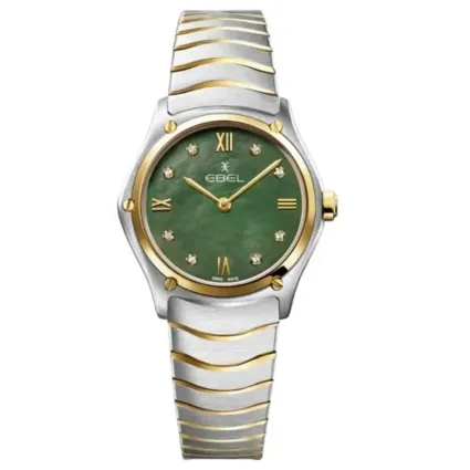De EBEL Sport Classic Horloge - modelnummer 1216735 - heeft een kast van roestvrij staal en een goud-zilver gekleurde polsband. Met een formaat van 29 mm is het een polshorloge zonder datumaanduiding. Draag het als een verfijnd en tijdloos accessoire bij zowel formele als informele gelegenheden voor een elegante uitstraling.