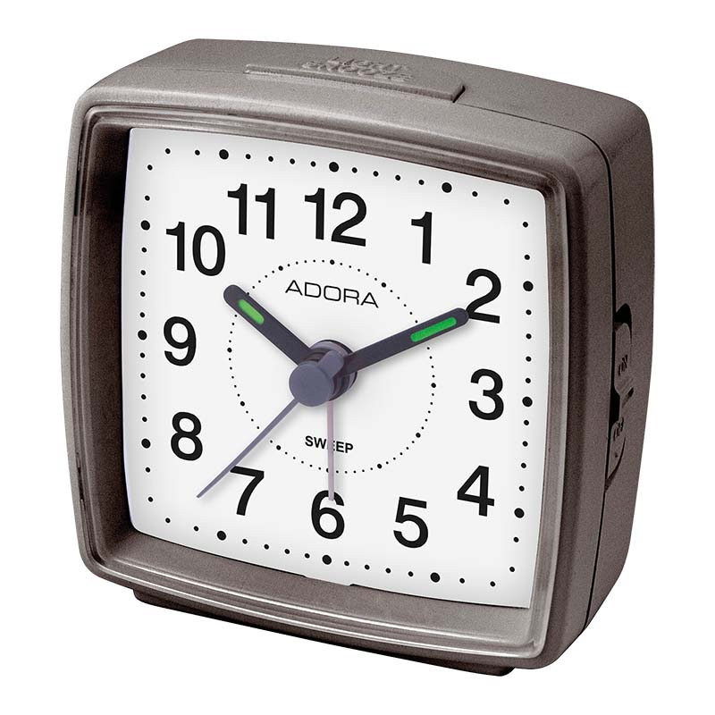 Marke: Adora
Art der Uhr: Wecker
Geh&auml;use: Kunststoff
Werkart: Quarz
Piepton
Repeat 
Crescendo 
Beleuchtung 
schleichende Sekunde
