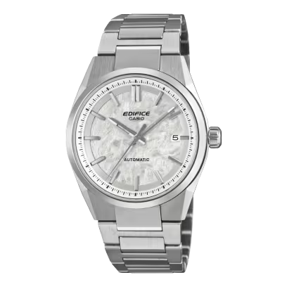  Casio Edifice automaat horloge, stalen band en kast, lichte wijzerplaat
