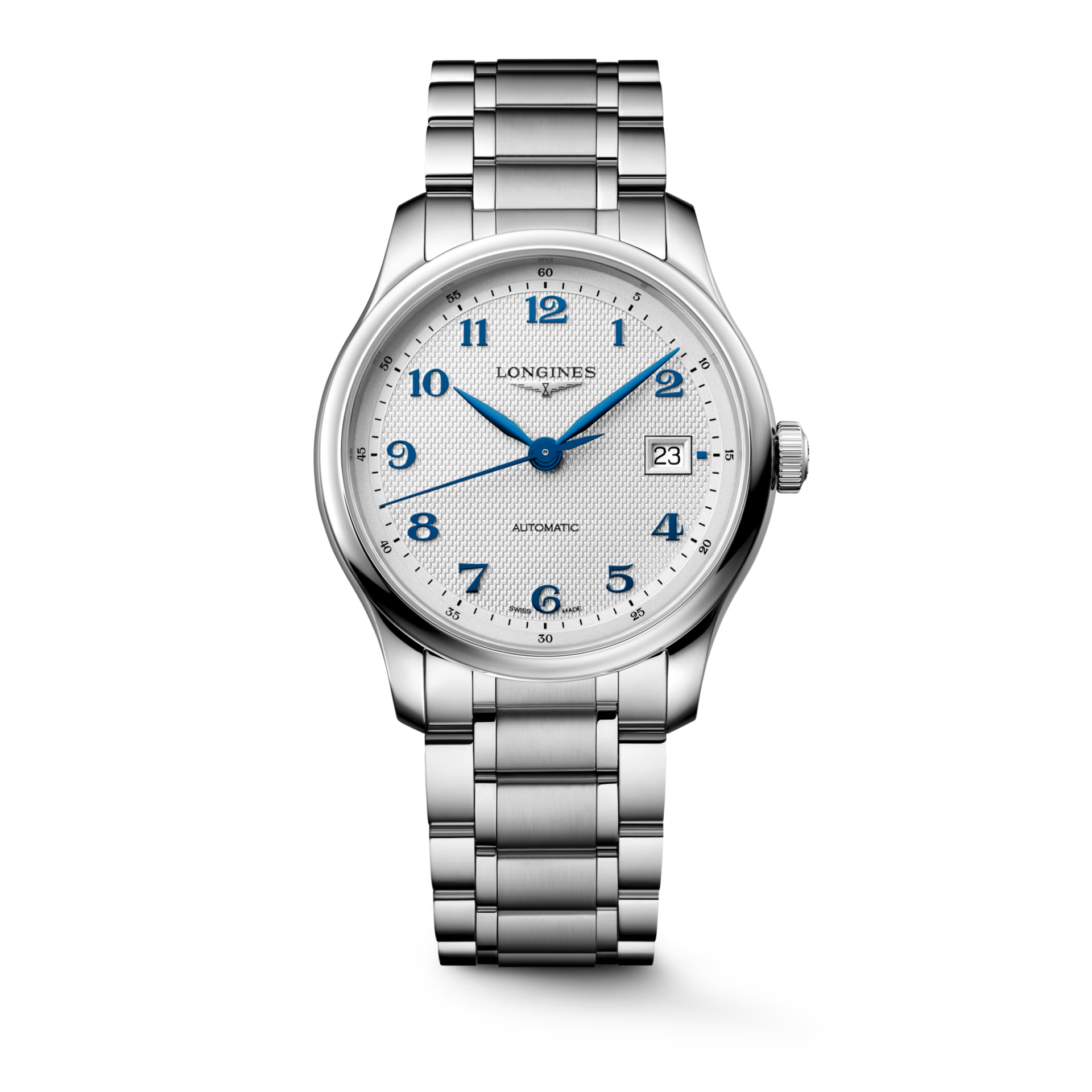 De Longines Master Collection L29494736 is een elegante horloge met een zilverkleurige, roestvrijstalen kast en band. Het heeft een analoge wijzerplaat met Arabische cijfers, saffierglas en beschikt over een automatische Zwitserse beweging. Dit horloge is hypoallergeen en waterbestendig tot  3 bar. Perfect voor formele gelegenheden. Draag het met stijlvolle zakelijke of avondkleding voor een verfijnde look.