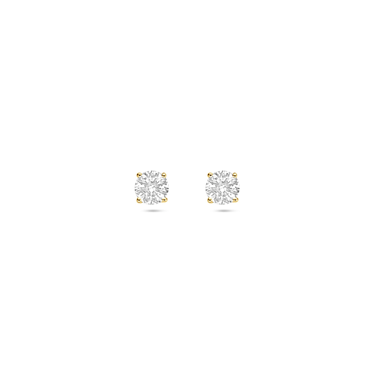 14krt gouden oorknoppen met lab grown diamant