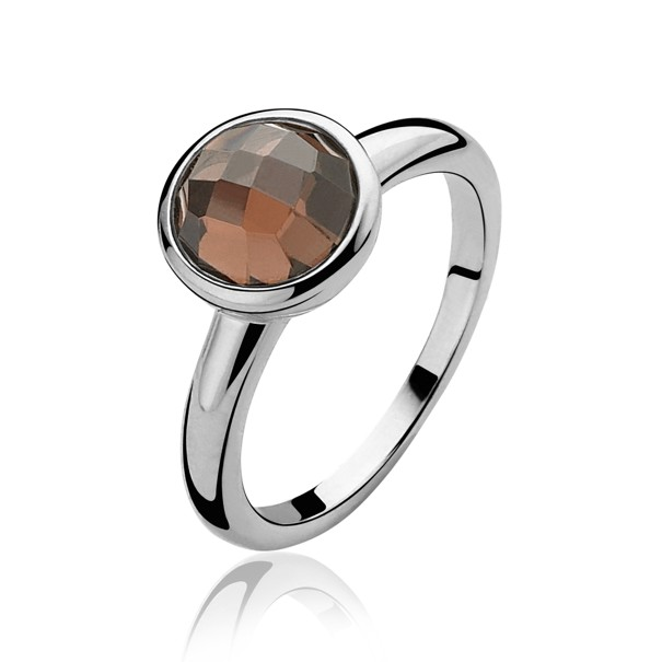 Zinzi ring met bruine zirconia