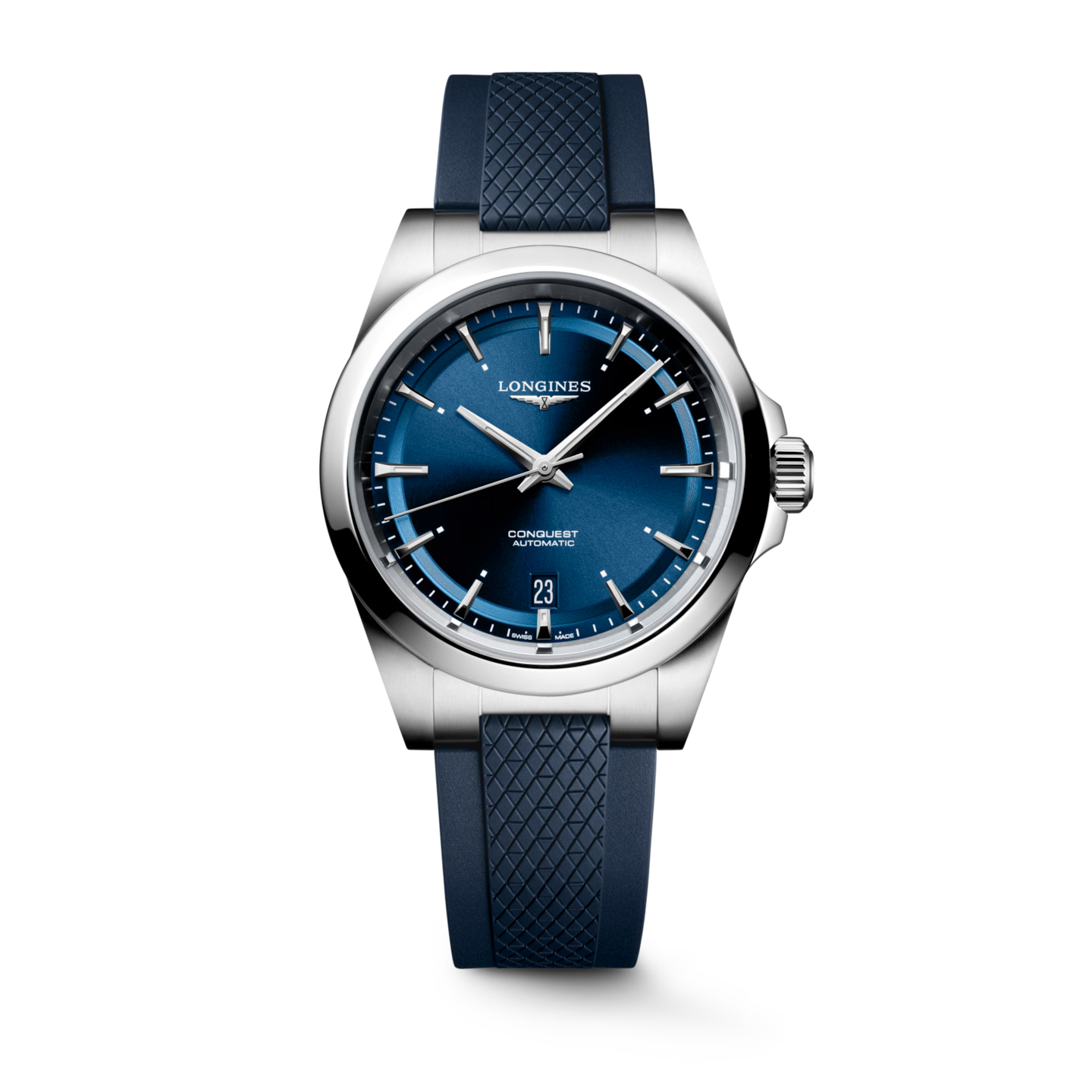 polshorloge Longines horloge behoort tot de Conquest collectie.

leesbaarheid in het donker. Het horloge is voorzien van een krasvrij saffierglas.

