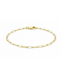 Mor Gold Filte 2,3mm brede Closed-For-Ever met 3om1 gedraaide en gladde schakels, goud gevuld 1/20