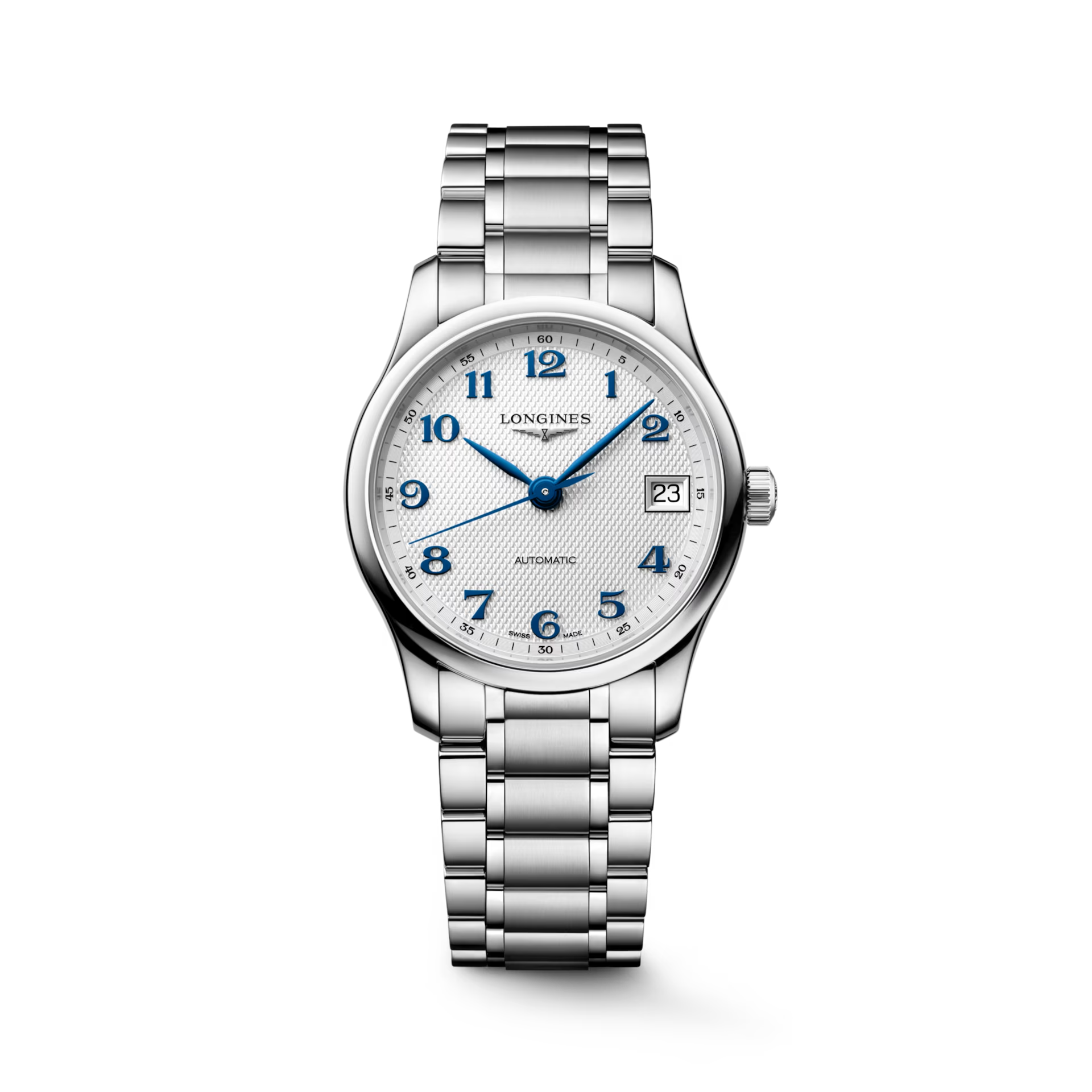 De Longines Master Collection L24504736 is een elegante polshorloge met een roestvrijstalen kast en band, voorzien van een zilverkleurige wijzerplaat met cijfer index. Het heeft een automatisch Zwitsers uurwerk, saffierglas en datumaanduiding. Het horloge is hypoallergeen. Draag dit stijlvolle horloge dagelijks voor een verfijnde look. 