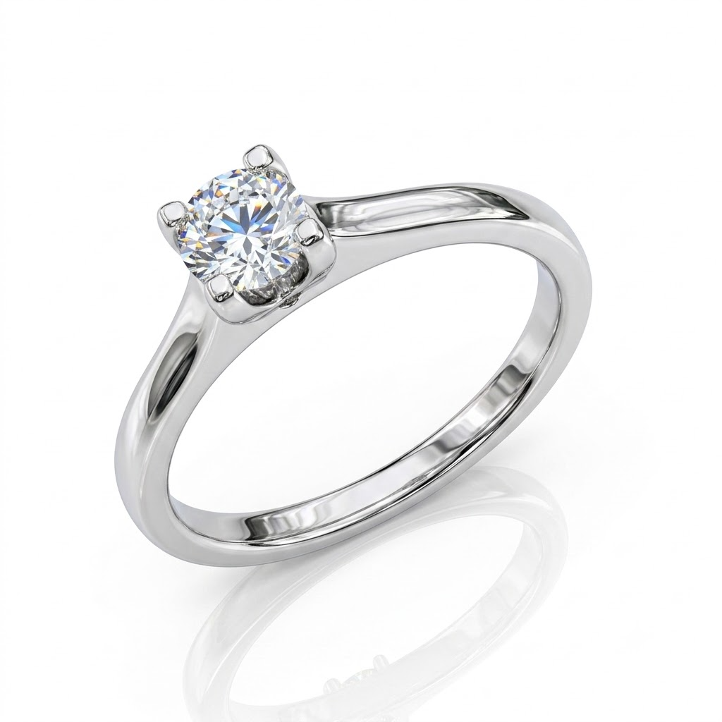 Witgouden verlovingsring met 0.45ct diamant (briljant geslepen)