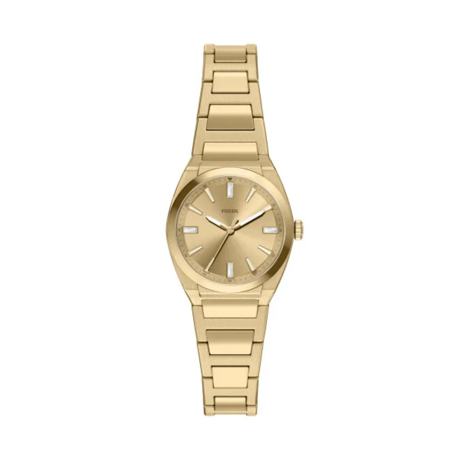 Fossil pols horloge model ES5494 staal met stalen band uit de Everett Collectie. 5 ATM waterdicht.
