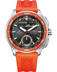 Der HAU Citizen Promaster Digital/Analog JV3000-13E beeindruckt mit einem 45 mm Edelstahlgeh&auml;use, orangenem Kunststoffarmband und kratzfestem Saphirglas. Die Kombination aus analoger und digitaler Anzeige sowie das schwarze Zifferblatt mit Streifenindex machen es einzigartig. Mit Datum und 200 m Wasserdichtigkeit ist es vielseitig. Tragen Sie es bei sportlichen Aktivit&auml;ten oder im Alltag f&uuml;r einen auff&auml;lligen Look.