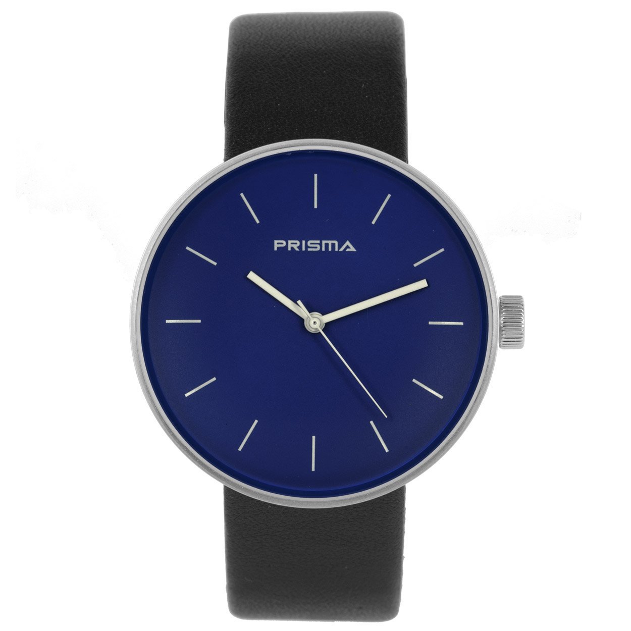 Prisma unisex Simpel P1246.116G horloge edelstaal 		
		
Algemeen		
Geslacht: unisex		
Model: P.1246.116G		
		
Voordelen		
- band echt leer zwart		
- wijzerplaat blauw met witte streepjes		
- band is anti allergies		
- spat waterdicht: handenwassen, regen		
- quartz		
- maat kast 42mm (breedte) 9mm (dikte)		
		
		
		
		
