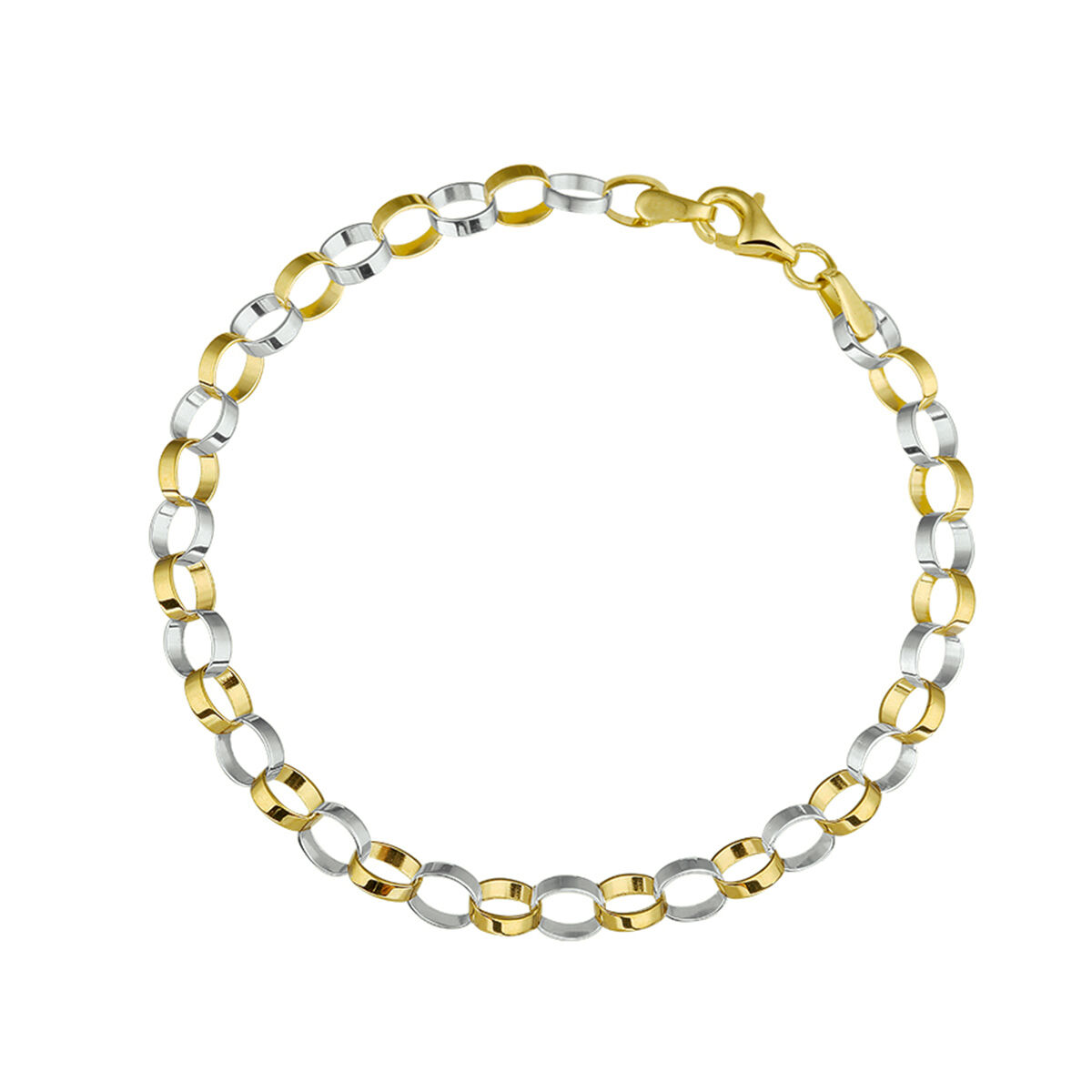 De Bicolor NA2561 9K Armband, modelnummer NA2561-20, is een fantasiearmband van 9-karaats goud en zilver. Deze armband van 20 cm combineert gouden en zilveren tinten voor een opvallende look. Draag deze veelzijdige armband solo voor een subtiele elegantie of combineer met andere sieraden voor een gedurfde stijl. Perfect voor elke gelegenheid.